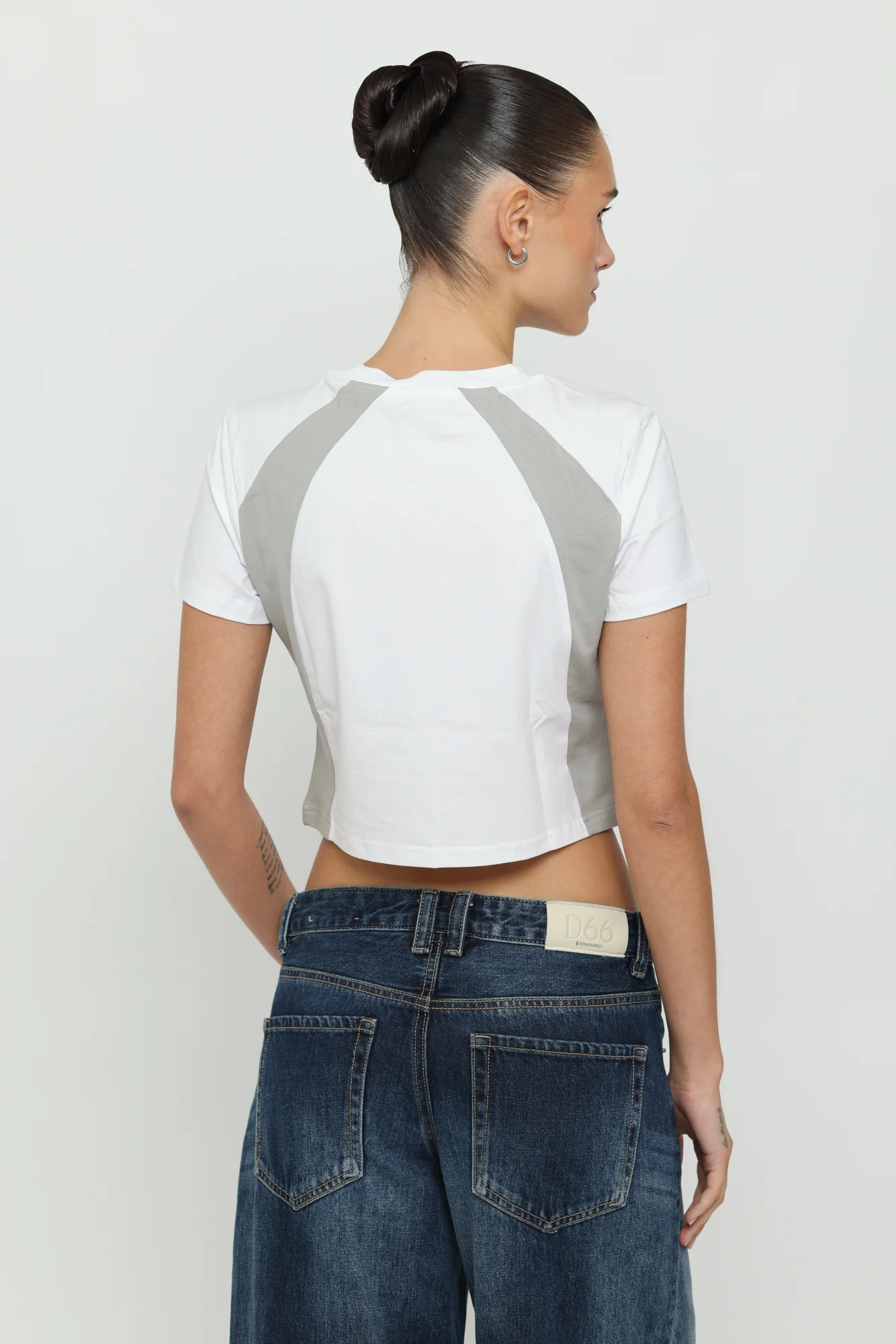 White & Silver Micro Tee - Image 2